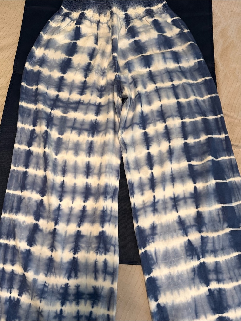 Tie-Dye Navy & White Women’s Casual Pants
